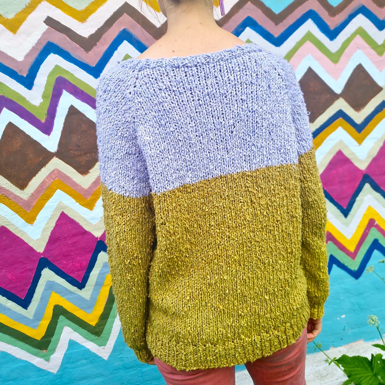 Cotton Color Block Sweater